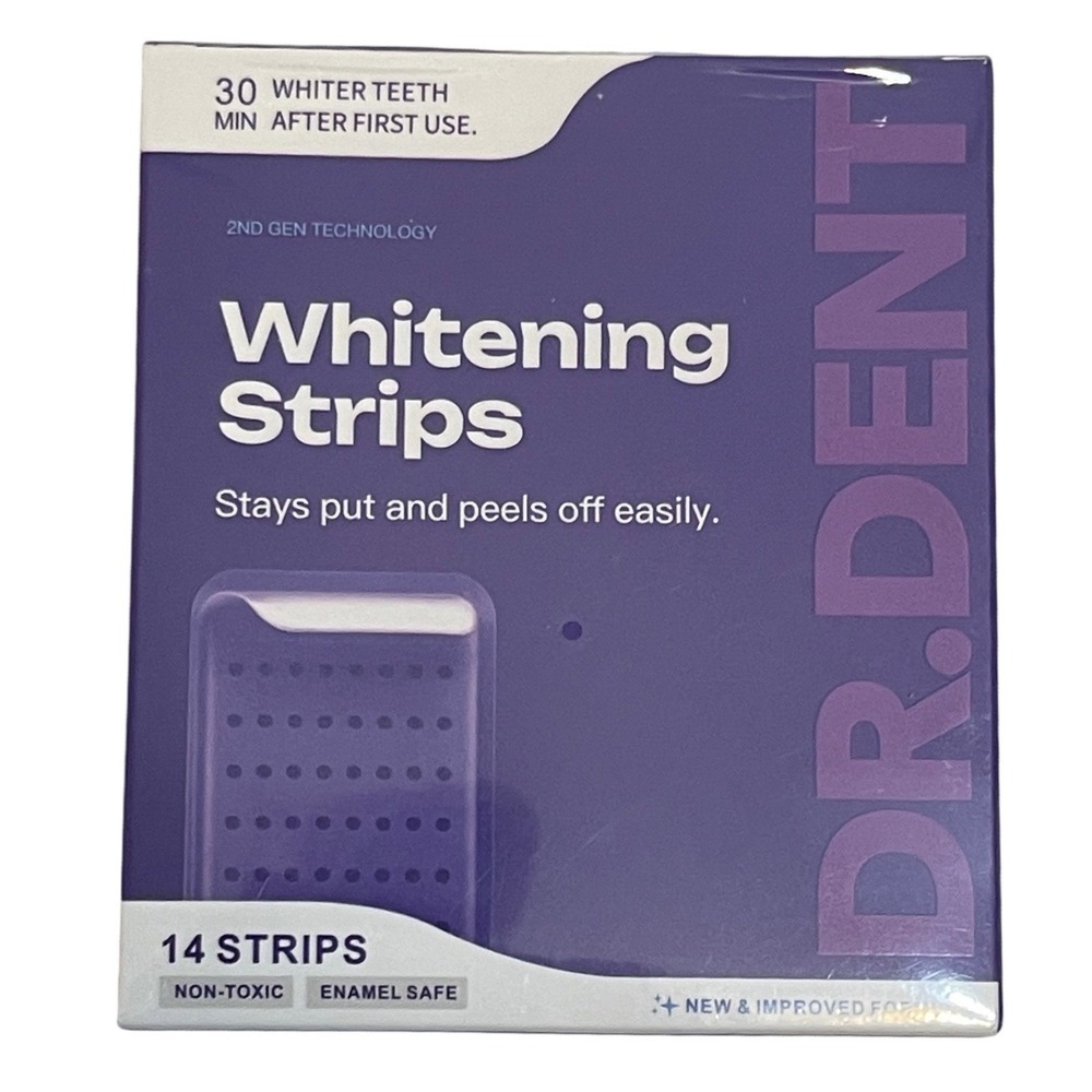 Dr. Dent Whitening Strips 14 Count 2nd Gen Technology Enamel Safe Non-Toxic NEW